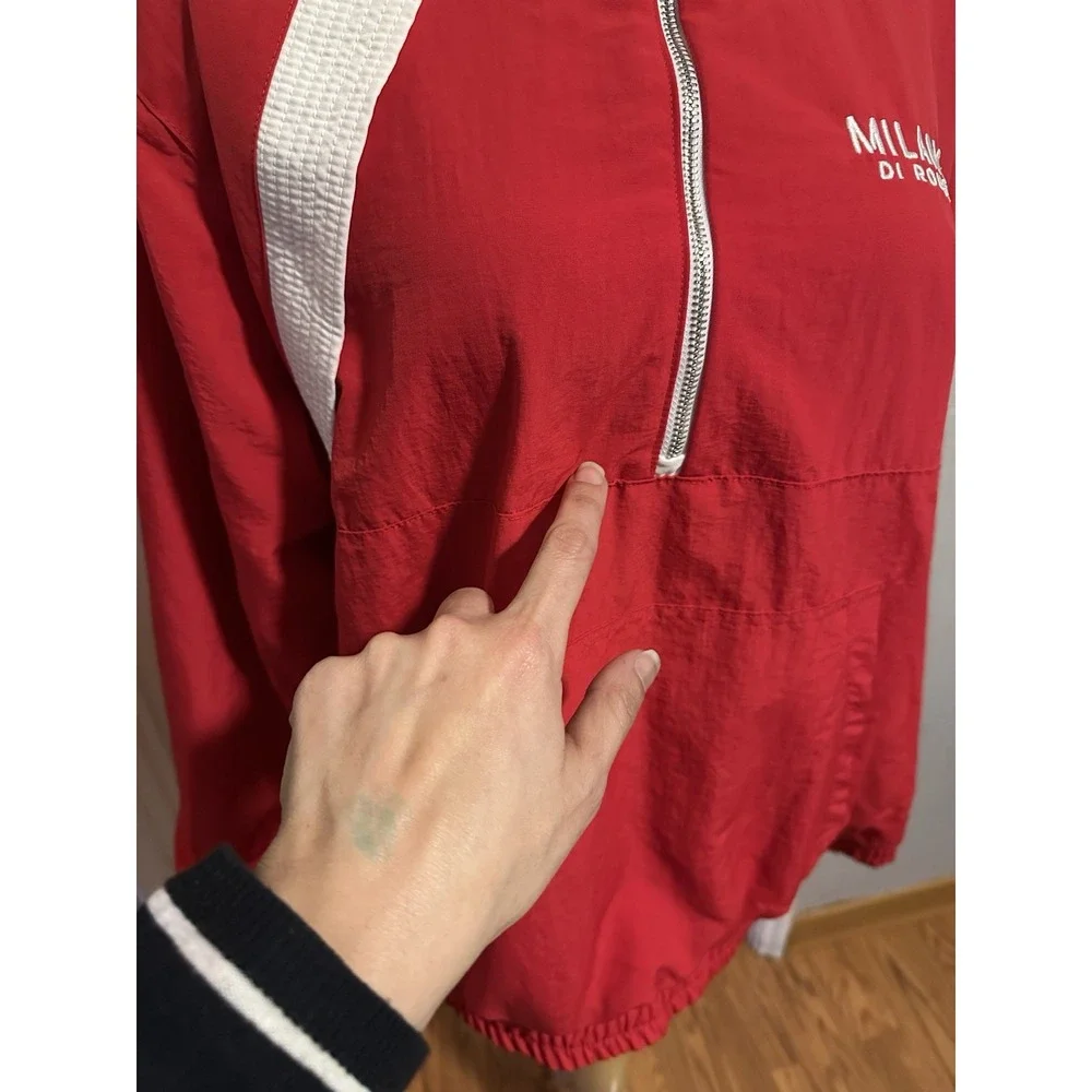 NEW Milano Do Rouge Jacket Mens XL red Loyal Jacket Anorak Windbreaker Hoodie